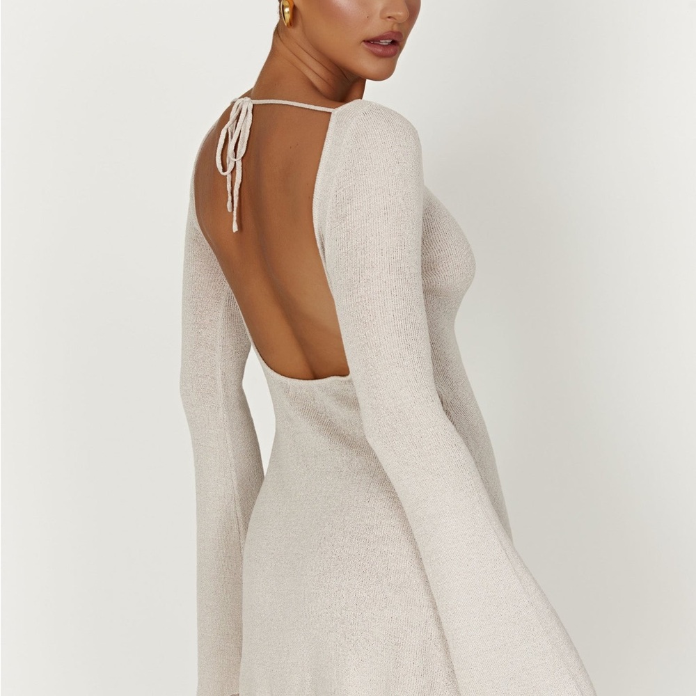 Meshki Cream Backless Dress